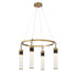 Abel 4-Light LED Chandelier in Matte Black with Warm Brass Accents